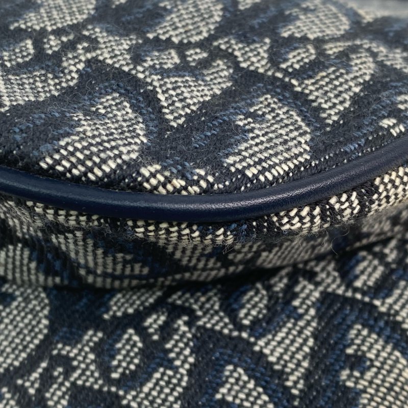 △ Christian Dior 迪奧 Navy Canvas Saddle Hand Bag 深藍色帆布手袋 - 257014542-13
