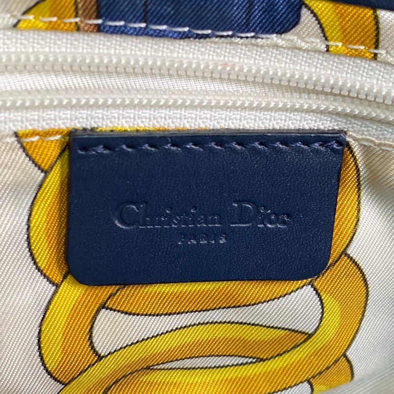 △ Christian Dior 迪奧 Navy Canvas Saddle Hand Bag 深藍色帆布手袋 - 257014542-15