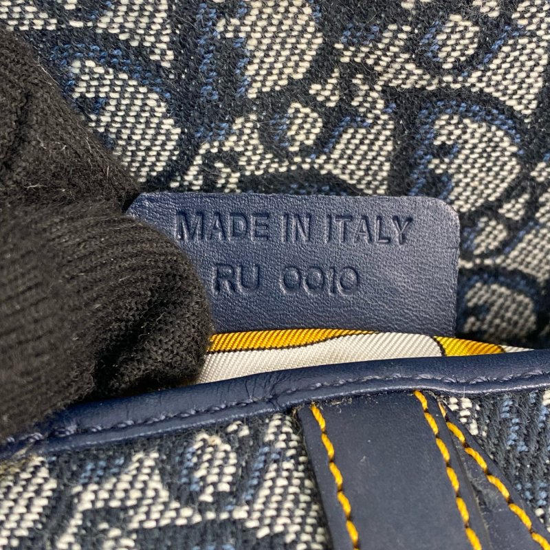 △ Christian Dior 迪奧 Navy Canvas Saddle Hand Bag 深藍色帆布手袋 - 257014542-16