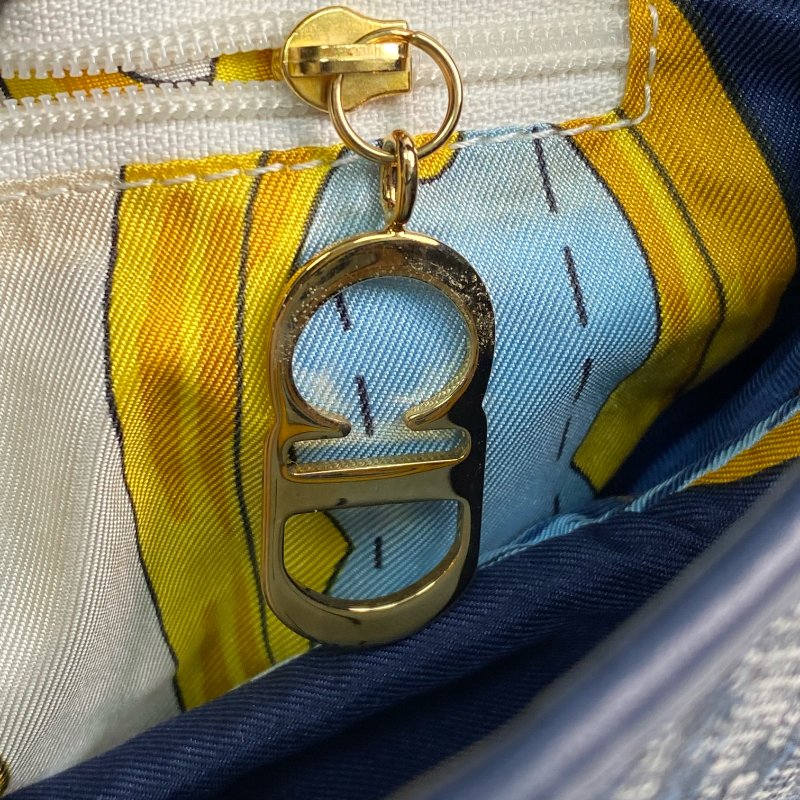 △ Christian Dior 迪奧 Navy Canvas Saddle Hand Bag 深藍色帆布手袋 - 257014542-17