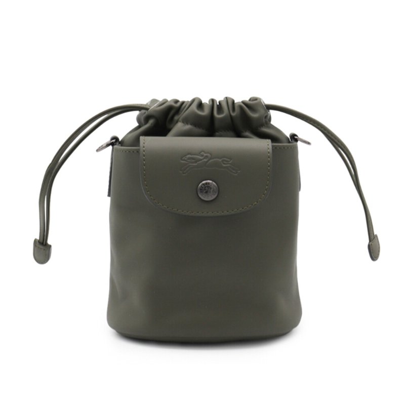 【LONGCHAMP】Le Pliage Xtra XS 牛皮 肩背包 斜背包 水桶包 冷杉綠色 10317987549-0