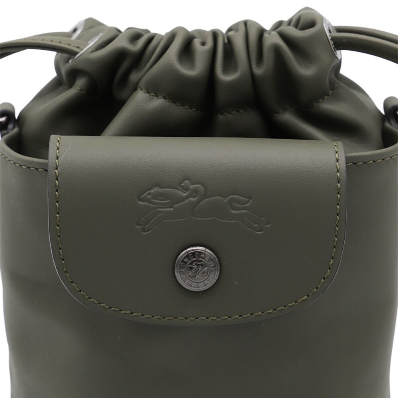 【LONGCHAMP】Le Pliage Xtra XS 牛皮 肩背包 斜背包 水桶包 冷杉綠色 10317987549-1