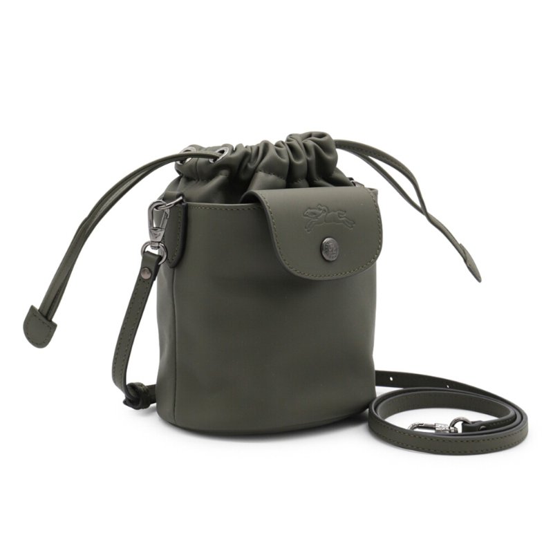 【LONGCHAMP】Le Pliage Xtra XS 牛皮 肩背包 斜背包 水桶包 冷杉綠色 10317987549-2