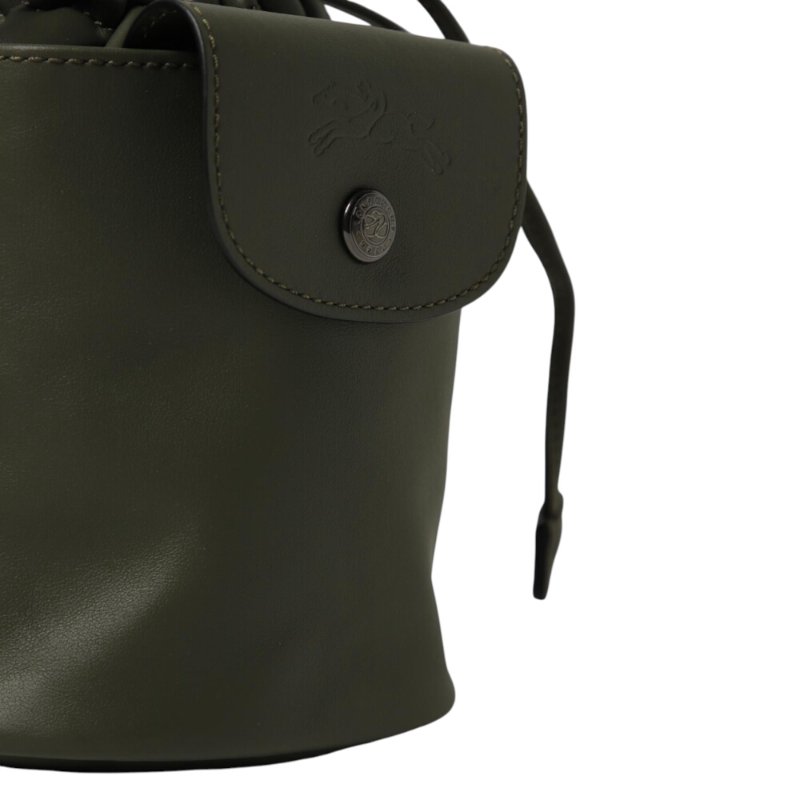 【LONGCHAMP】Le Pliage Xtra XS 牛皮 肩背包 斜背包 水桶包 冷杉綠色 10317987549-3
