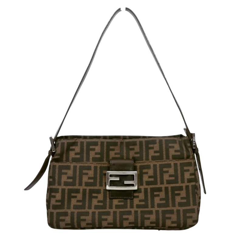 Fendi FF Zucca Mamma Baguette 芬迪老花法棍包 肩背腋下包-0