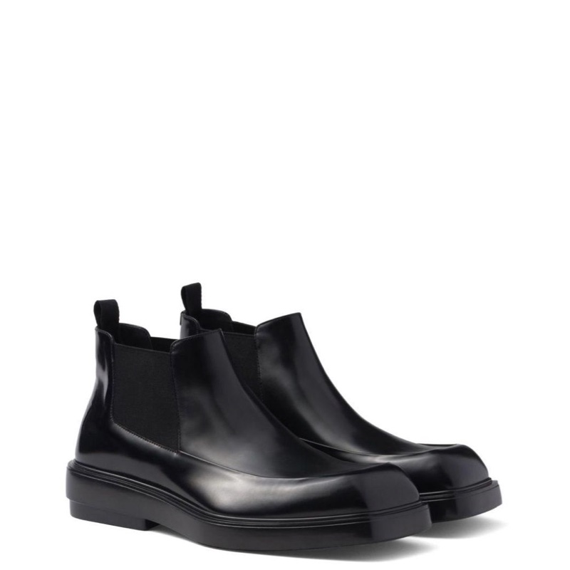 Prada square toe leather chelsea boots 切爾西 方頭 皮鞋 黑色 UK6.5 42-1