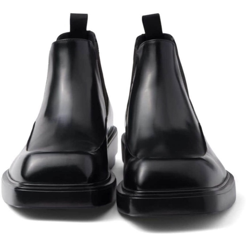 Prada square toe leather chelsea boots 切爾西 方頭 皮鞋 黑色 UK6.5 42-2