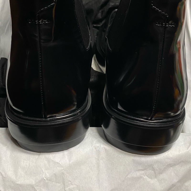 Prada square toe leather chelsea boots 切爾西 方頭 皮鞋 黑色 UK6.5 42-11