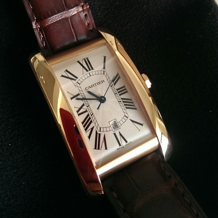 Cartier 美國坦克玫瑰金大型自動上鍊W2609156-0