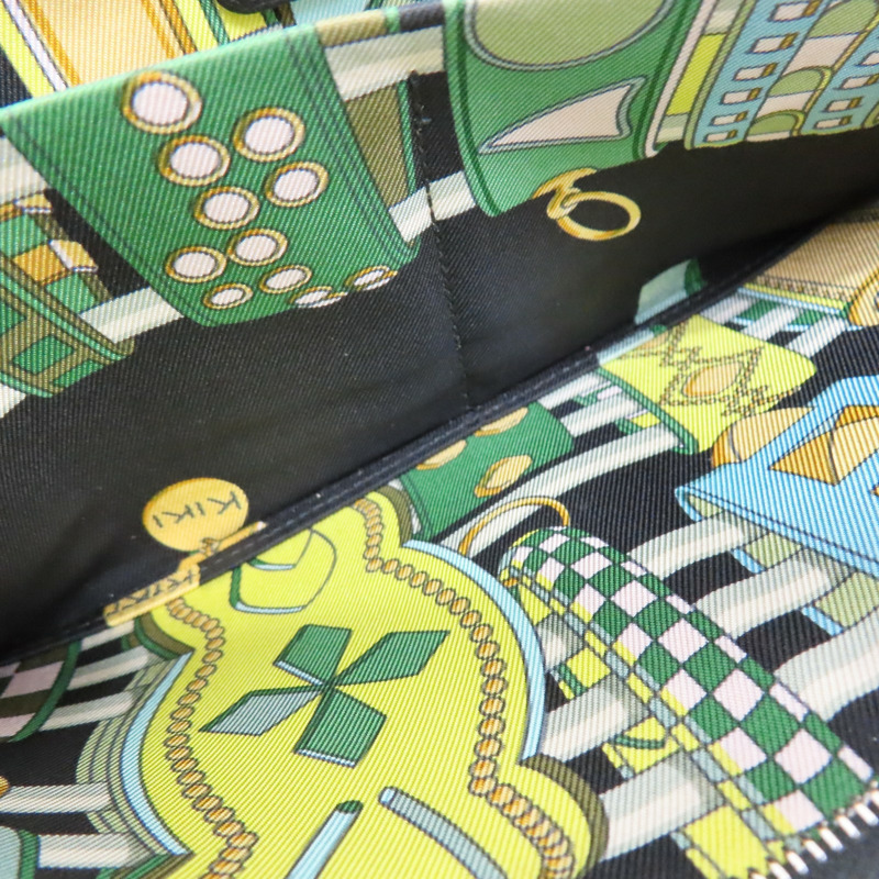 黑色 Epsom牛皮 絲巾 拉鍊長夾 A刻-6