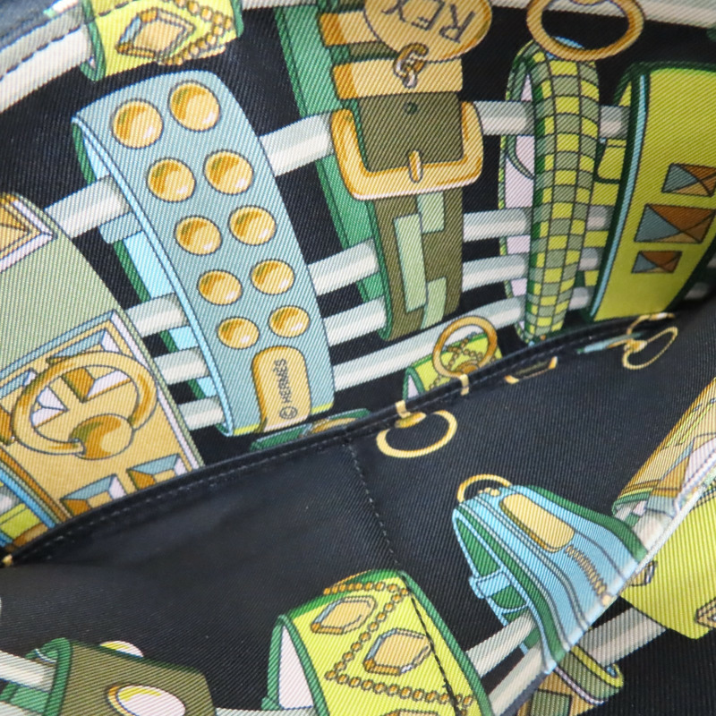 黑色 Epsom牛皮 絲巾 拉鍊長夾 A刻-7