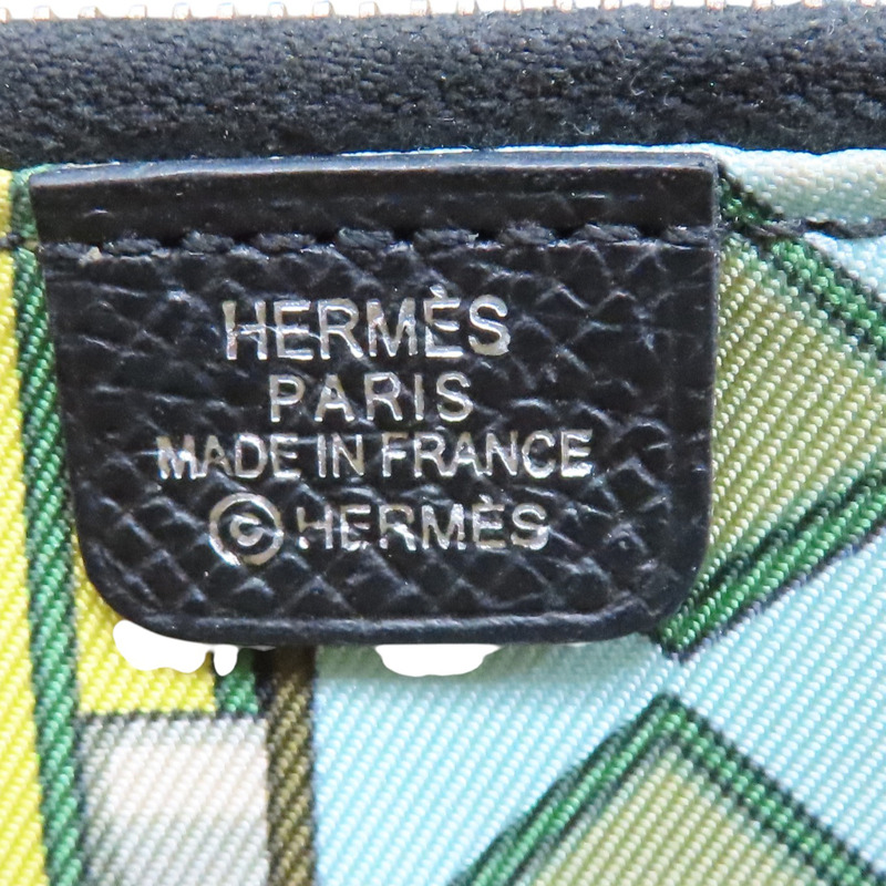 黑色 Epsom牛皮 絲巾 拉鍊長夾 A刻-8