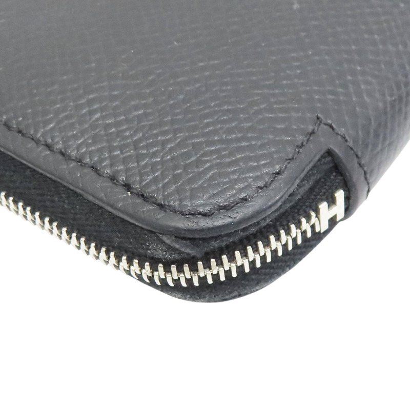 黑色 Epsom牛皮 絲巾 拉鍊長夾 A刻-10