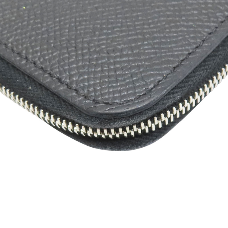 黑色 Epsom牛皮 絲巾 拉鍊長夾 A刻-13