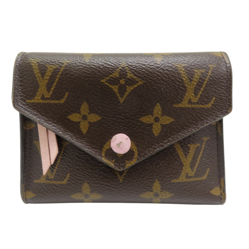 棕色 原花 帆布 Victorine 三折 短夾【LOUIS VUITTON LV 路易威登】 M62360-0