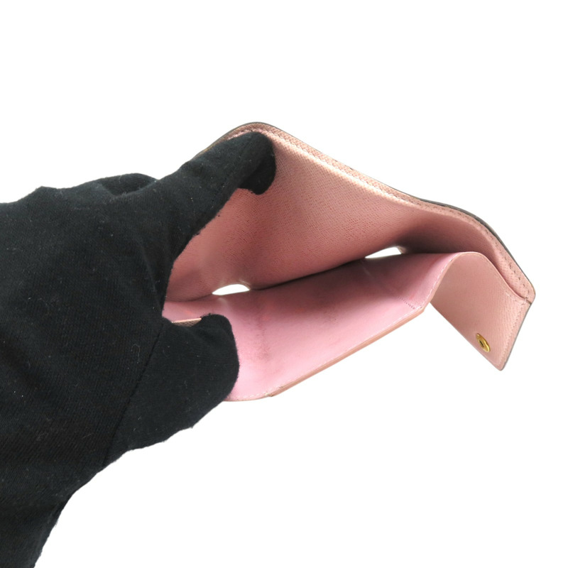 棕色 原花 帆布 Victorine 三折 短夾【LOUIS VUITTON LV 路易威登】 M62360-5