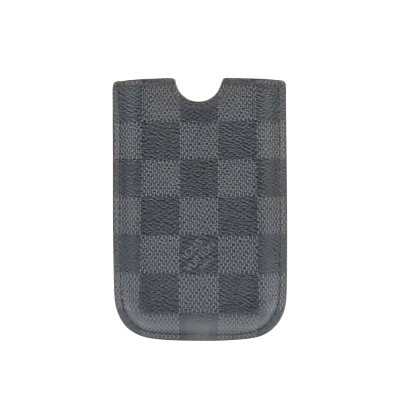 黑色 棋盤格帆布 手機套 名片夾 N62669-0