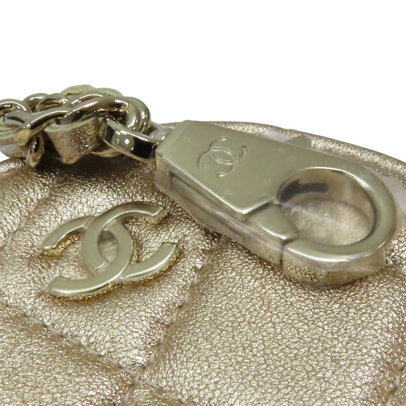 金色皮革 方形掛袋 圓形零錢包-8