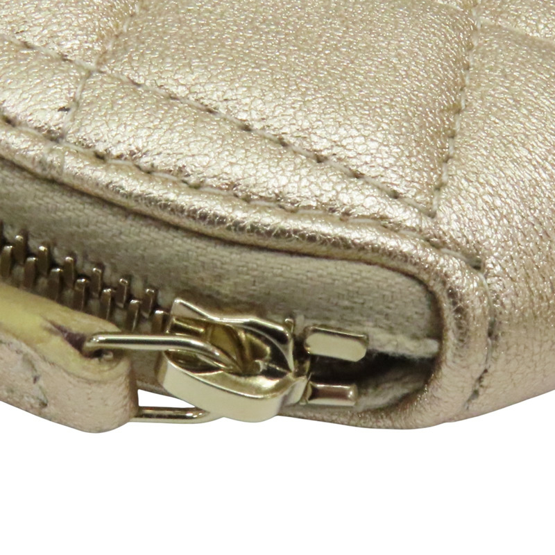 金色皮革 方形掛袋 圓形零錢包-9