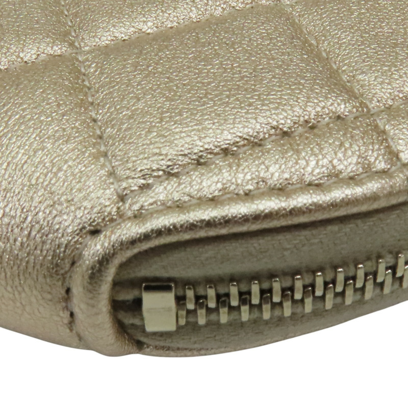 金色皮革 方形掛袋 圓形零錢包-10