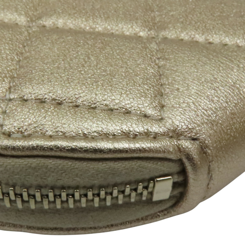 金色皮革 方形掛袋 圓形零錢包-11