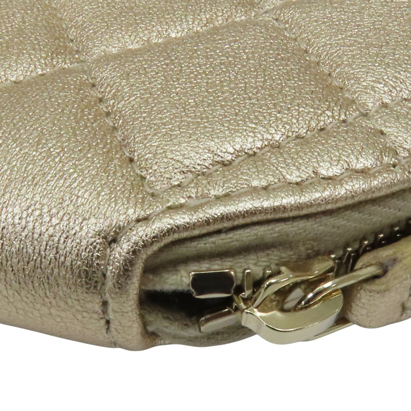 金色皮革 方形掛袋 圓形零錢包-12