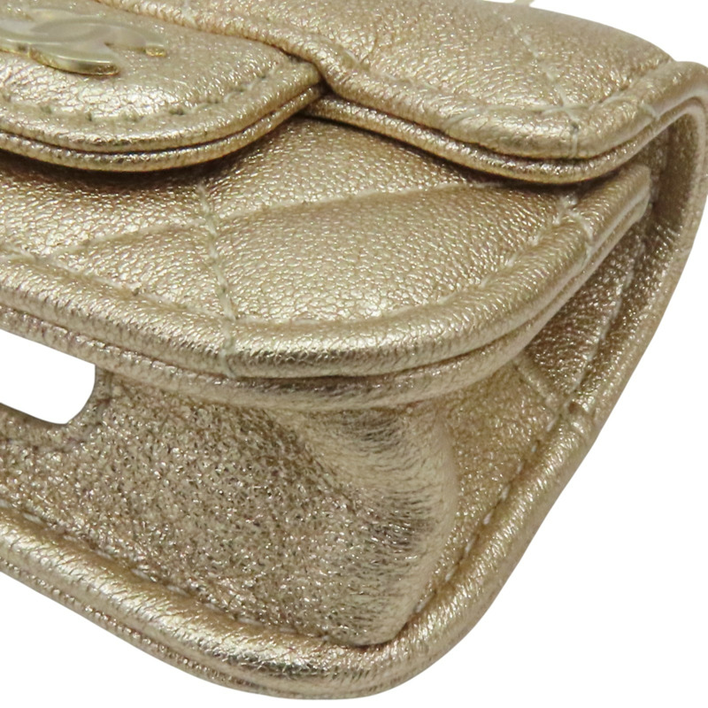 金色皮革 方形掛袋 圓形零錢包-13