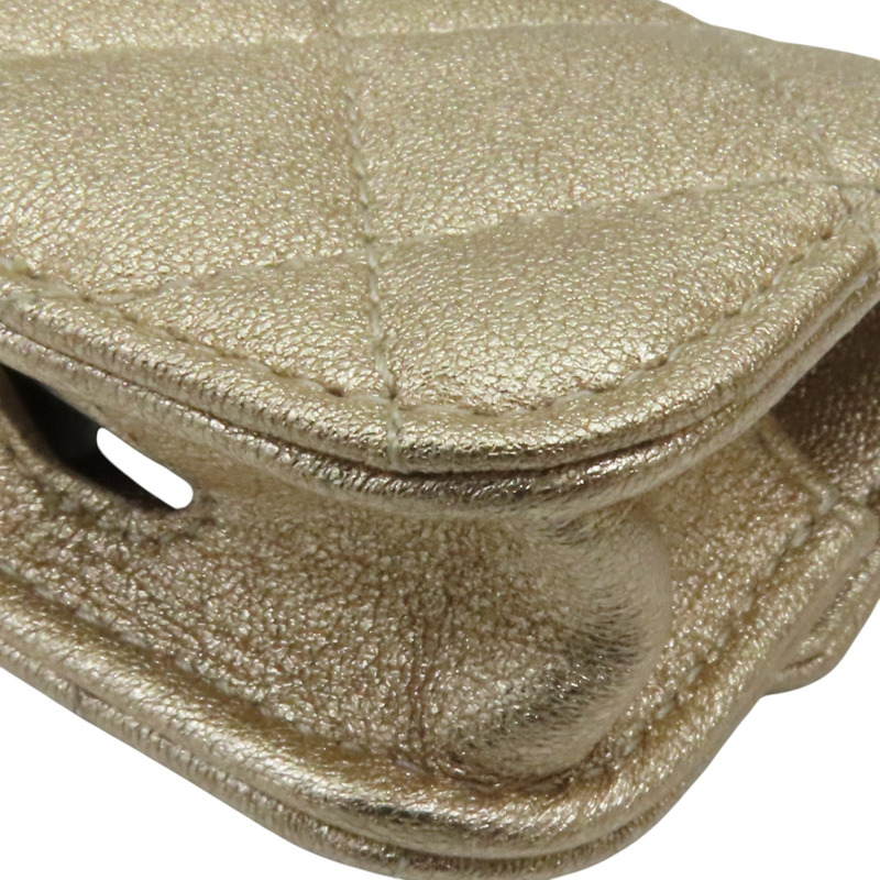 金色皮革 方形掛袋 圓形零錢包-15