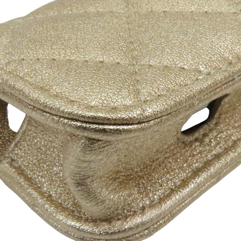 金色皮革 方形掛袋 圓形零錢包-16