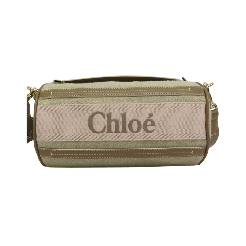 棕色 帆布 圓筒bao 手提肩背包 CHC24AS682L17264-1