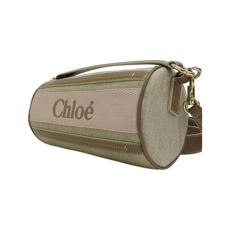 棕色 帆布 圓筒bao 手提肩背包 CHC24AS682L17264-2