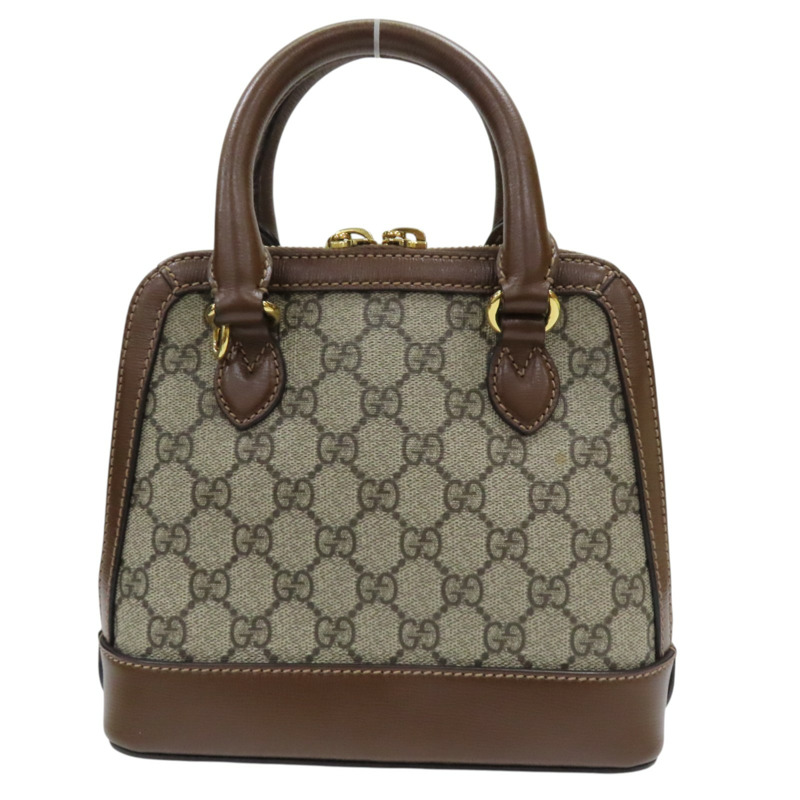 烏木色帆布 棕色牛皮 Horsebit 1995 馬銜扣 兩用包 640716-1