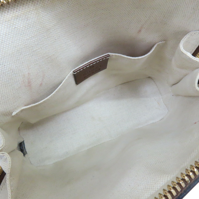 烏木色帆布 棕色牛皮 Horsebit 1995 馬銜扣 兩用包 640716-4