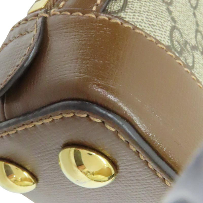 烏木色帆布 棕色牛皮 Horsebit 1995 馬銜扣 兩用包 640716-9