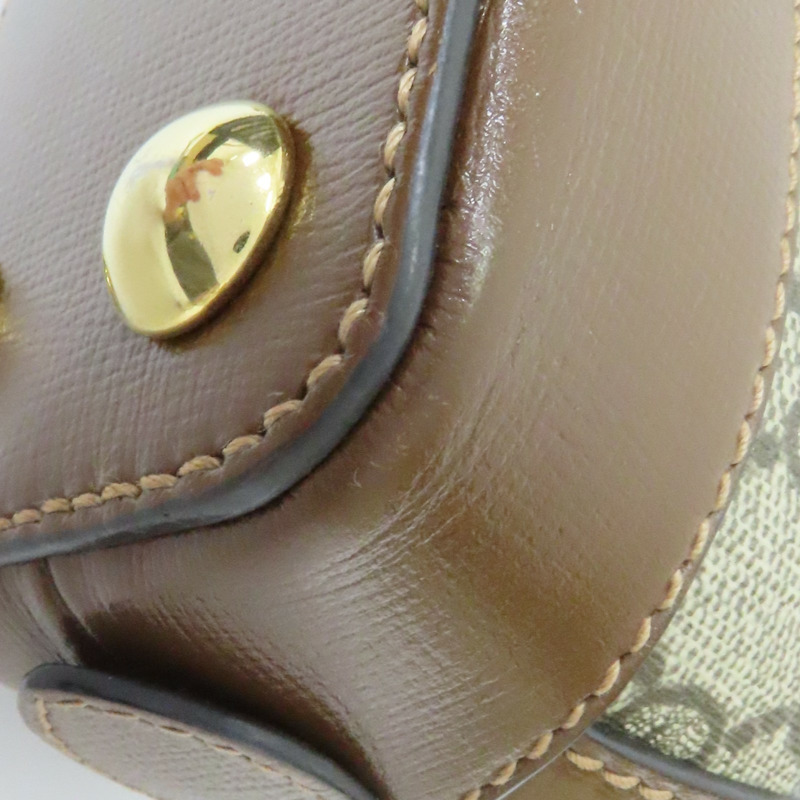 烏木色帆布 棕色牛皮 Horsebit 1995 馬銜扣 兩用包 640716-10