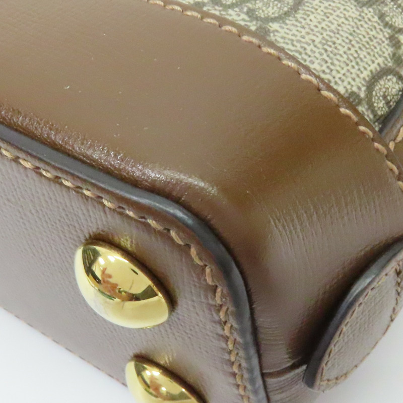 烏木色帆布 棕色牛皮 Horsebit 1995 馬銜扣 兩用包 640716-12