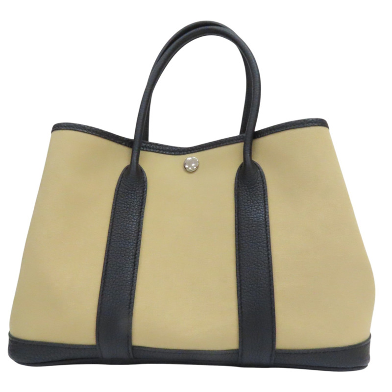 米色 帆布 Garden Party 30 手提包 A刻【HERMES 愛馬仕】-1