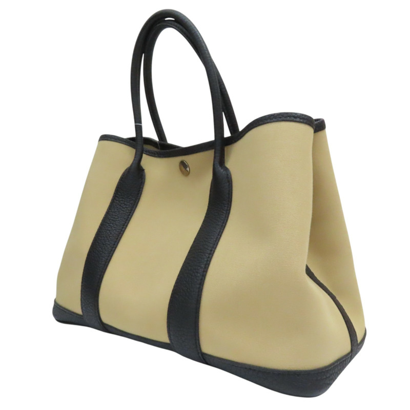米色 帆布 Garden Party 30 手提包 A刻【HERMES 愛馬仕】-2