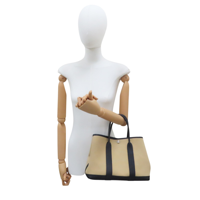 米色 帆布 Garden Party 30 手提包 A刻【HERMES 愛馬仕】-7