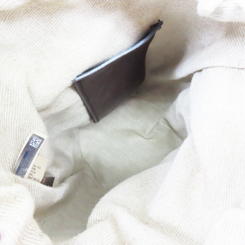 棕色藤編 橘色帆布 肩背包-4