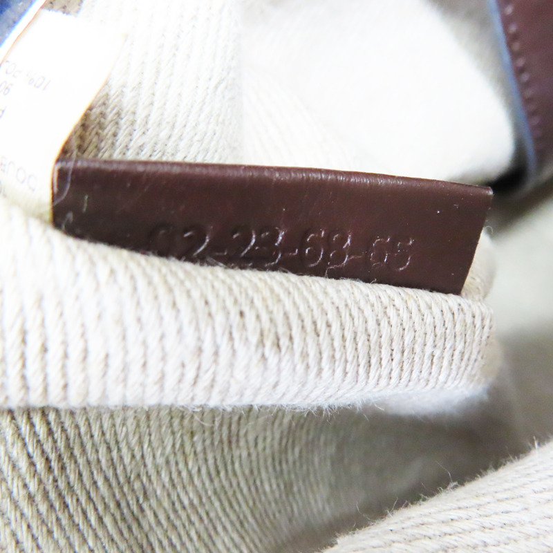 棕色藤編 橘色帆布 肩背包-5