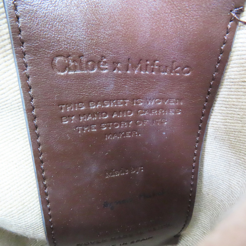 棕色藤編 橘色帆布 肩背包-6