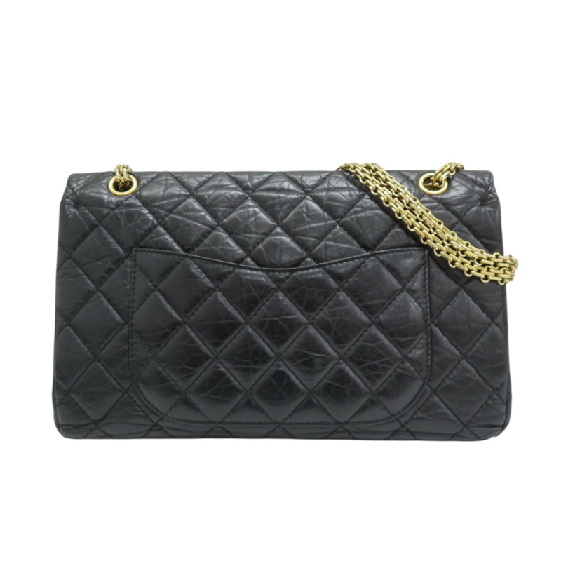 黑色 菱格紋牛皮 2.55 Maxi 超大型 肩背包 A37590-1