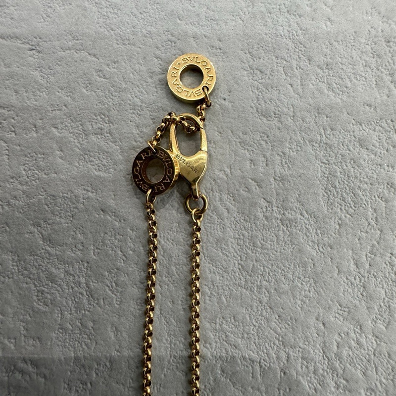 寶格麗BVLGARI系列黃金項鏈鑲嵌黑瑪瑙圓餅項鏈-11