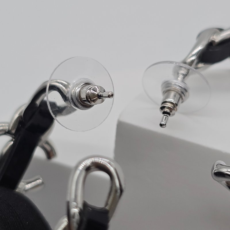 (♥️超新)CHANEL 香奈兒 皮穿鏈 大圓圈 耳釘 耳環-1