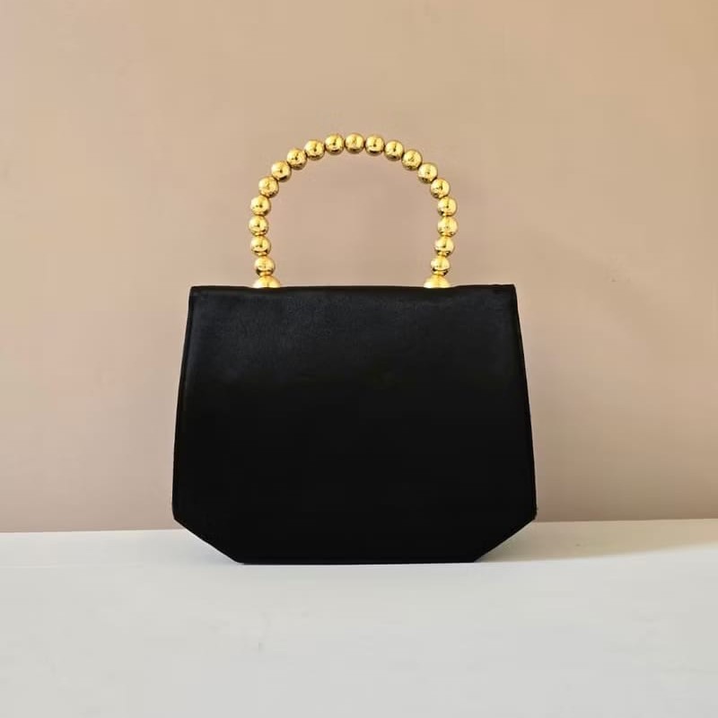 【LA LUNE】絕版中古包 Celine按壓星球黑金色凱莉包 手提包 古董包 二手包-3