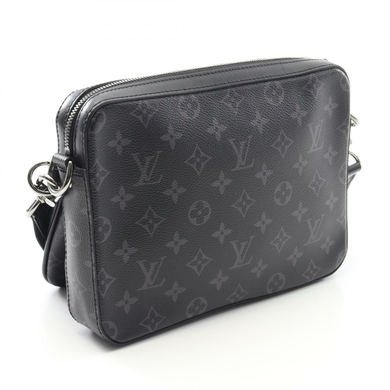 LOUIS VUITTON Trio 斜背包 M69443 Monogram Eclipse 二手灰色男款-1