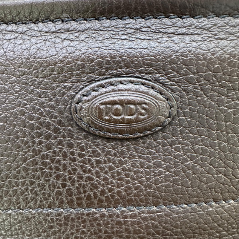TOD'S牛皮皮革 Shoulder Bag銀扣肩背袋啡色-3