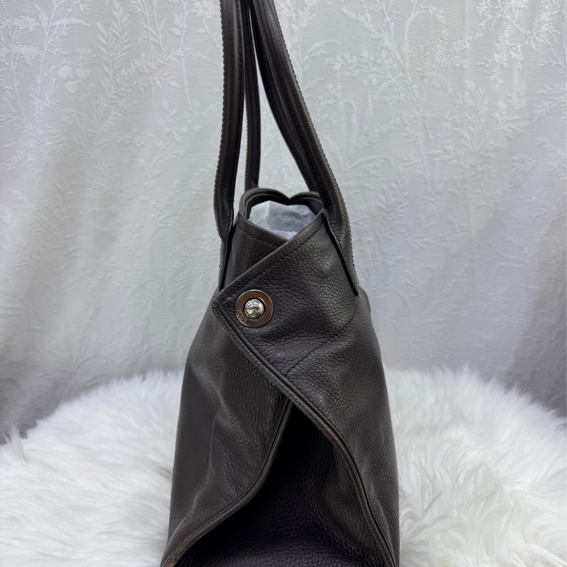 TOD'S牛皮皮革 Shoulder Bag銀扣肩背袋啡色-5