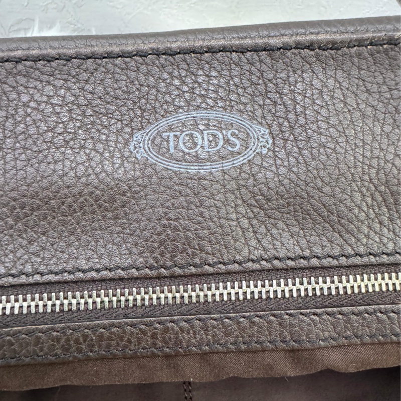 TOD'S牛皮皮革 Shoulder Bag銀扣肩背袋啡色-9